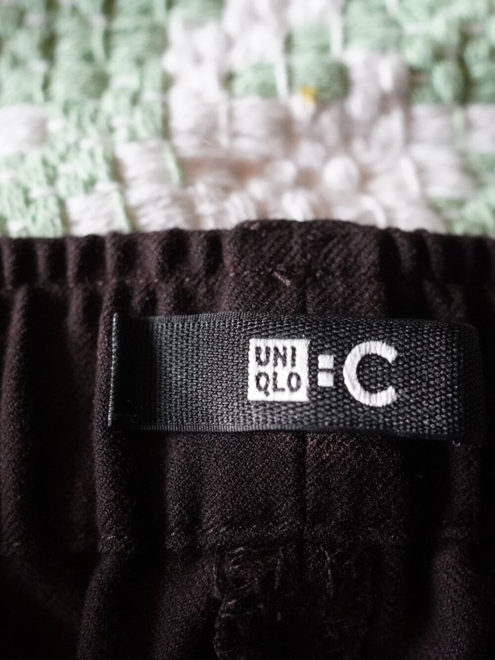Uniqlo C Brown Wide Leg Pants XXL Pull On Elastic Waist Cropped Culottes - Picture 3 of 4
